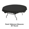 Hoffmaster 82" Black Plastic Octy-Round Tablecloths, PK12 112013